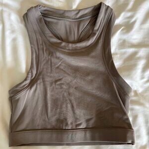 SET Active Sportbody High Neck Bra, Stone gray/tan color, women's size medium